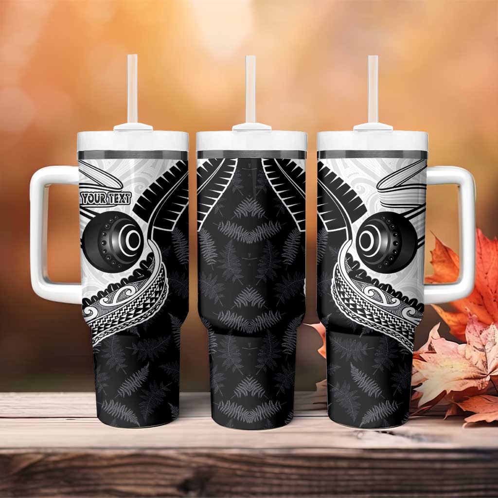 Personalised Aotearoa Lawn Bowls Tumbler With Handle Maori and Silver Fern Half Style - Aussie Hoodie