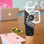 Personalised Aotearoa Lawn Bowls Tumbler With Handle Maori and Silver Fern Half Style - Aussie Hoodie
