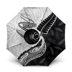 Personalised Aotearoa Lawn Bowls Umbrella Maori and Silver Fern Half Style - Aussie Hoodie
