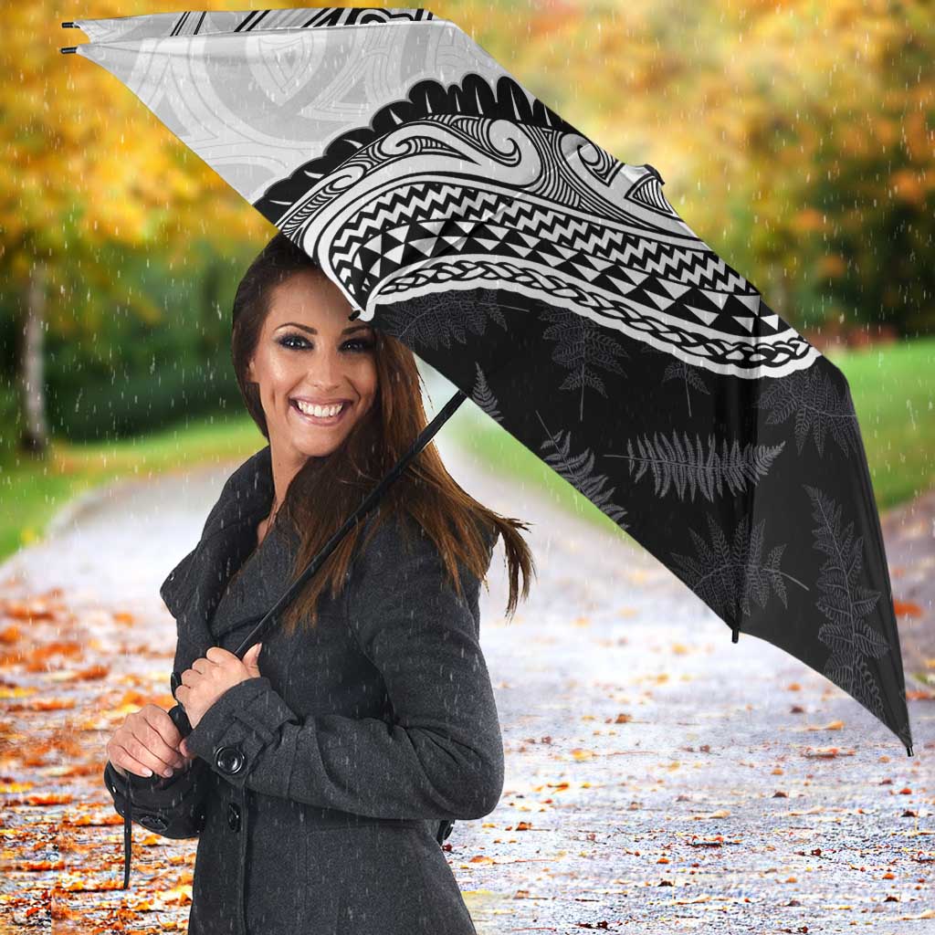 Personalised Aotearoa Lawn Bowls Umbrella Maori and Silver Fern Half Style - Aussie Hoodie