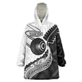 Personalised Aotearoa Lawn Bowls Wearable Blanket Hoodie Maori and Silver Fern Half Style - Aussie Hoodie