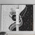Personalised Aotearoa Lawn Bowls Window Curtain Maori and Silver Fern Half Style - Aussie Hoodie
