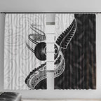 Personalised Aotearoa Lawn Bowls Window Curtain Maori and Silver Fern Half Style - Aussie Hoodie