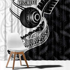 Personalised Aotearoa Lawn Bowls Window Curtain Maori and Silver Fern Half Style - Aussie Hoodie