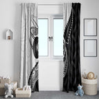 Personalised Aotearoa Lawn Bowls Window Curtain Maori and Silver Fern Half Style - Aussie Hoodie