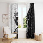 Personalised Aotearoa Lawn Bowls Window Curtain Maori and Silver Fern Half Style - Aussie Hoodie