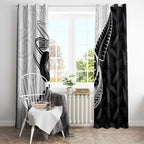 Personalised Aotearoa Lawn Bowls Window Curtain Maori and Silver Fern Half Style - Aussie Hoodie