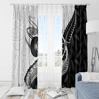 Personalised Aotearoa Lawn Bowls Window Curtain Maori and Silver Fern Half Style - Aussie Hoodie