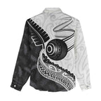 Personalised Aotearoa Lawn Bowls Women Casual Shirt Maori and Silver Fern Half Style - Aussie Hoodie