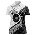 Personalised Aotearoa Lawn Bowls Women Polo Shirt Maori and Silver Fern Half Style - Aussie Hoodie
