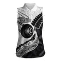 Personalised Aotearoa Lawn Bowls Women Sleeveless Polo Shirt Maori and Silver Fern Half Style - Aussie Hoodie