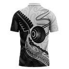 Personalised Aotearoa Lawn Bowls Zipper Polo Shirt Maori and Silver Fern Half Style - Aussie Hoodie