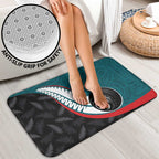 Personalised Aotearoa Lawn Bowls Bathroom Set Maori and Silver Fern Sporty Style Teal Color - Aussie Hoodie