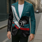 Personalised Aotearoa Lawn Bowls Blazer Maori and Silver Fern Sporty Style Teal Color - Aussie Hoodie