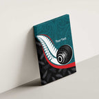 Personalised Aotearoa Lawn Bowls Canvas Wall Art Maori and Silver Fern Sporty Style Teal Color - Aussie Hoodie