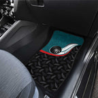 Aotearoa Lawn Bowls Car Mats Maori and Silver Fern Sporty Style Teal Color - Aussie Hoodie