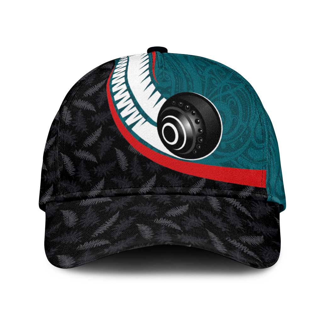 Aotearoa Lawn Bowls Classic Cap Maori and Silver Fern Sporty Style Teal Color - Aussie Hoodie