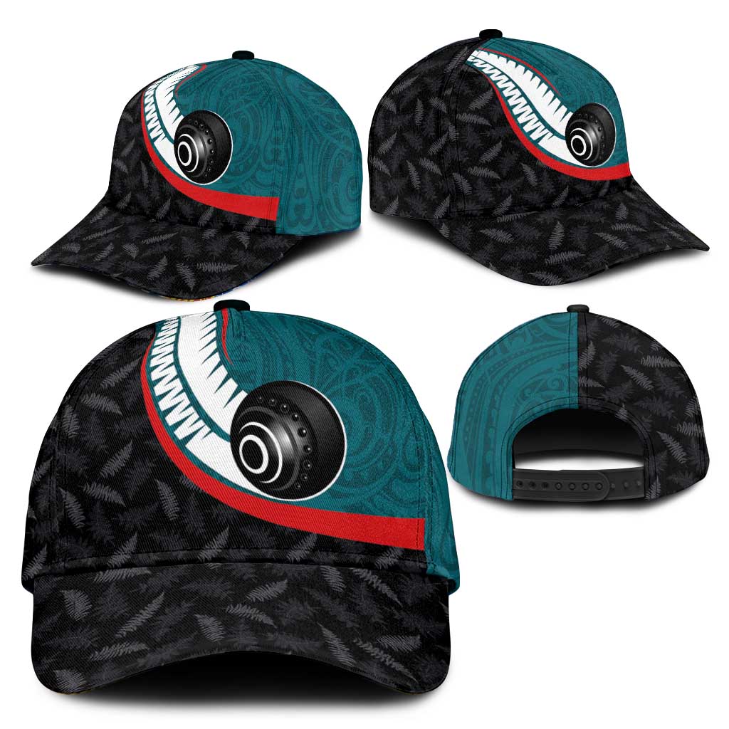 Aotearoa Lawn Bowls Classic Cap Maori and Silver Fern Sporty Style Teal Color - Aussie Hoodie