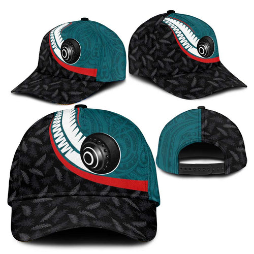 Aotearoa Lawn Bowls Classic Cap Maori and Silver Fern Sporty Style Teal Color - Aussie Hoodie