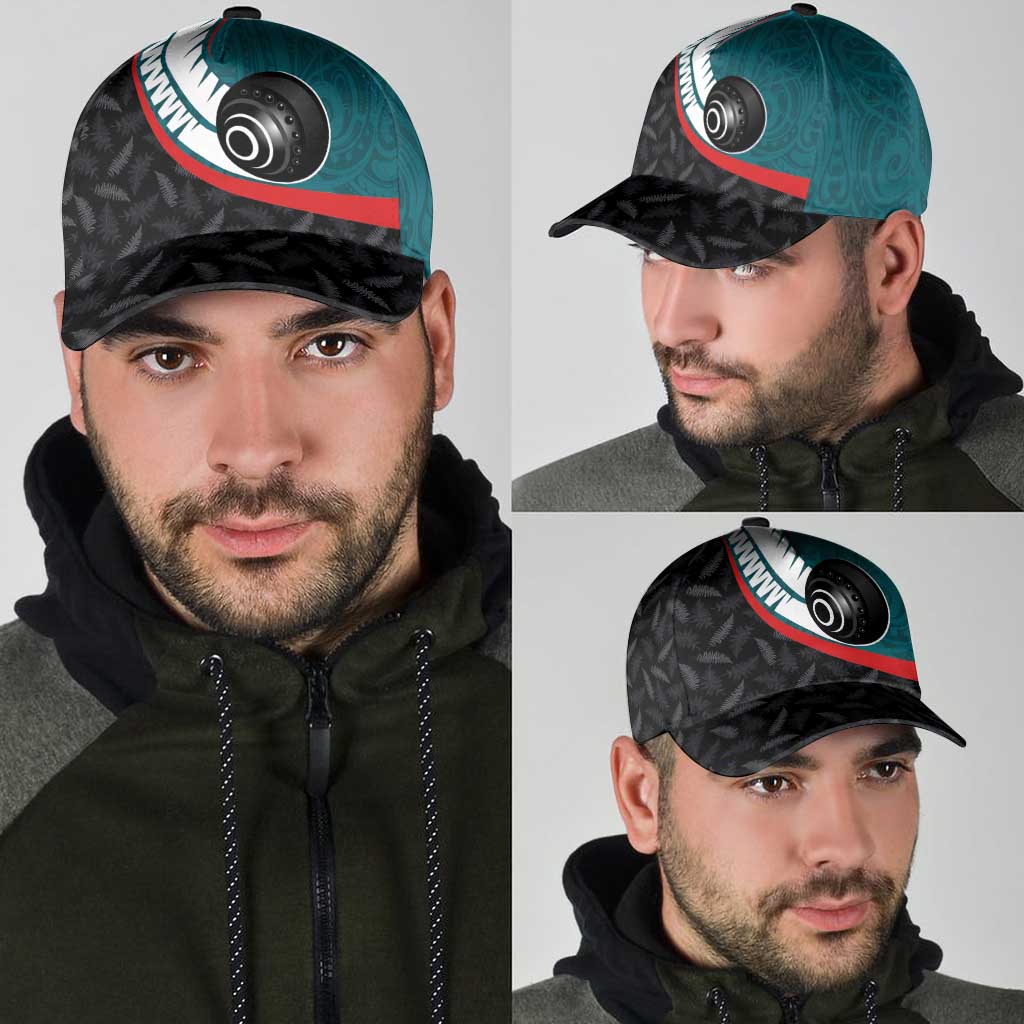 Aotearoa Lawn Bowls Classic Cap Maori and Silver Fern Sporty Style Teal Color - Aussie Hoodie