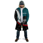 Personalised Aotearoa Lawn Bowls Cloak Maori and Silver Fern Sporty Style Teal Color - Aussie Hoodie
