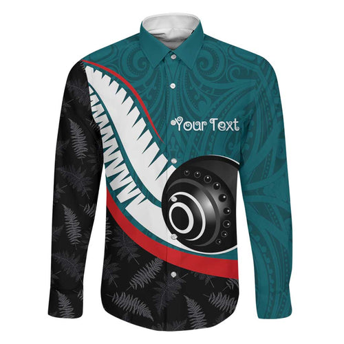 Personalised Aotearoa Lawn Bowls Family Matching Summer Maxi Dress and Hawaiian Shirt Maori and Silver Fern Sporty Style Teal Color - Aussie Hoodie