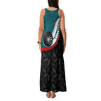Personalised Aotearoa Lawn Bowls Family Matching Tank Maxi Dress and Hawaiian Shirt Maori and Silver Fern Sporty Style Teal Color - Aussie Hoodie
