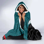 Personalised Aotearoa Lawn Bowls Hooded Blanket Maori and Silver Fern Sporty Style Teal Color - Aussie Hoodie