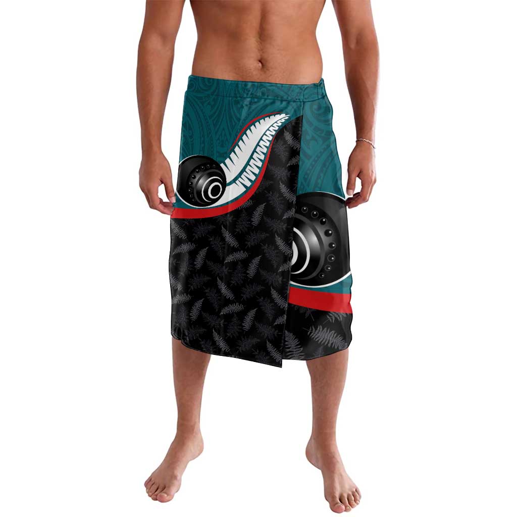 Aotearoa Lawn Bowls Lavalava Maori and Silver Fern Sporty Style Teal Color - Aussie Hoodie