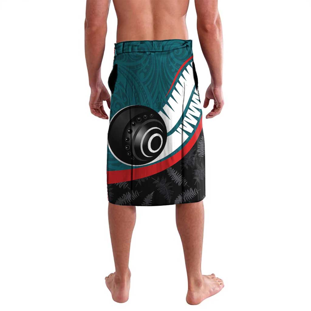 Aotearoa Lawn Bowls Lavalava Maori and Silver Fern Sporty Style Teal Color - Aussie Hoodie