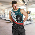 Personalised Aotearoa Lawn Bowls Men Tank Top Maori and Silver Fern Sporty Style Teal Color - Aussie Hoodie