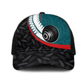Aotearoa Lawn Bowls Mesh Trucker Cap Maori and Silver Fern Sporty Style Teal Color - Aussie Hoodie