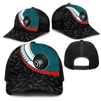 Aotearoa Lawn Bowls Mesh Trucker Cap Maori and Silver Fern Sporty Style Teal Color - Aussie Hoodie