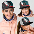 Aotearoa Lawn Bowls Mesh Trucker Cap Maori and Silver Fern Sporty Style Teal Color - Aussie Hoodie