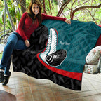 Personalised Aotearoa Lawn Bowls Quilt Maori and Silver Fern Sporty Style Teal Color - Aussie Hoodie
