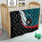 Personalised Aotearoa Lawn Bowls Quilt Maori and Silver Fern Sporty Style Teal Color - Aussie Hoodie