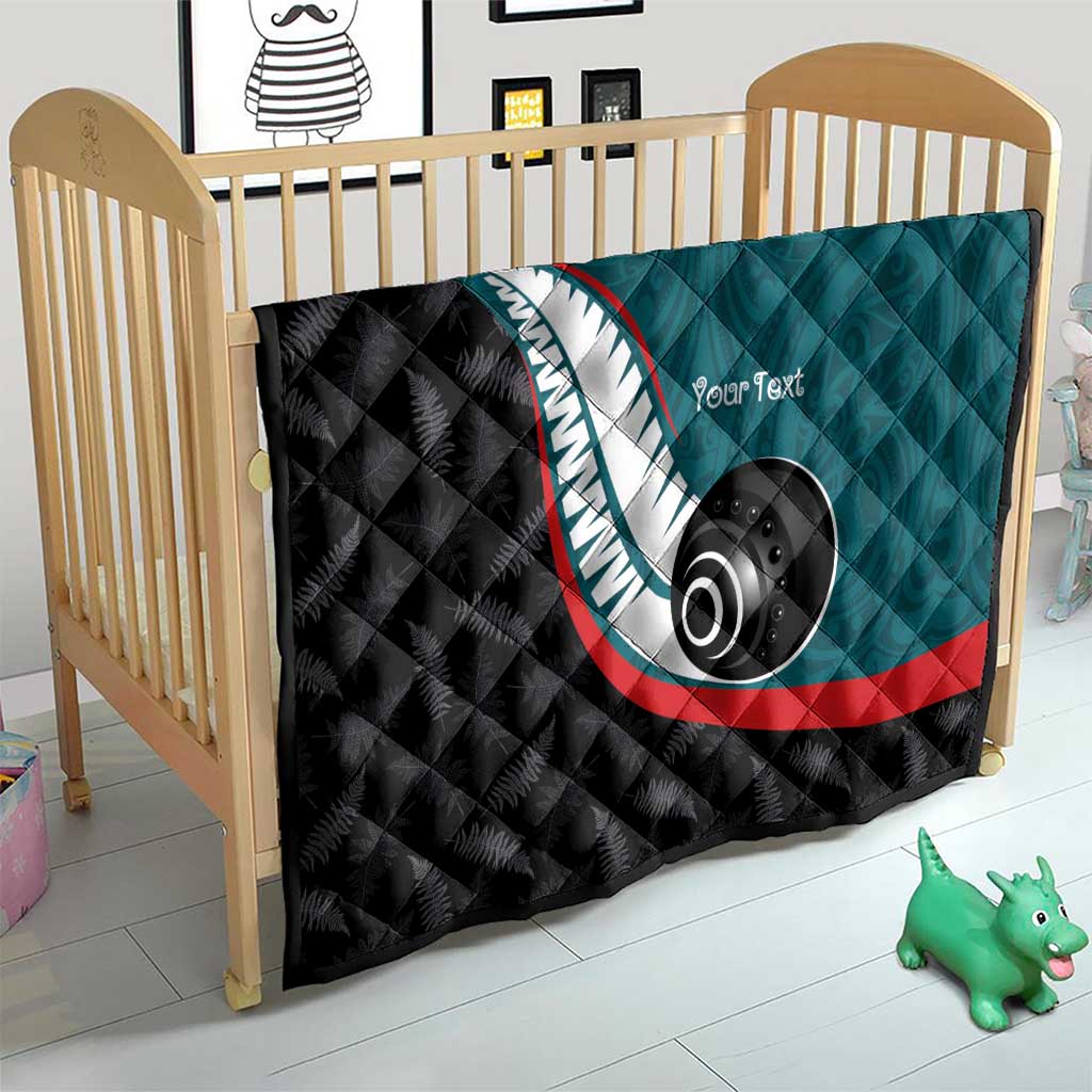 Personalised Aotearoa Lawn Bowls Quilt Maori and Silver Fern Sporty Style Teal Color - Aussie Hoodie