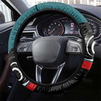 Aotearoa Lawn Bowls Steering Wheel Cover Maori and Silver Fern Sporty Style Teal Color - Aussie Hoodie