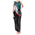 Personalised Aotearoa Lawn Bowls Tank Maxi Dress Maori and Silver Fern Sporty Style Teal Color - Aussie Hoodie