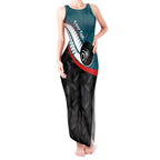Personalised Aotearoa Lawn Bowls Tank Maxi Dress Maori and Silver Fern Sporty Style Teal Color - Aussie Hoodie