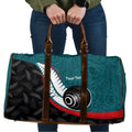 Personalised Aotearoa Lawn Bowls Travel Bag Maori and Silver Fern Sporty Style Teal Color - Aussie Hoodie