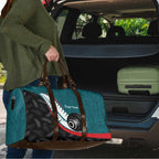 Personalised Aotearoa Lawn Bowls Travel Bag Maori and Silver Fern Sporty Style Teal Color - Aussie Hoodie