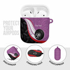 Personalised Aotearoa Lawn Bowls AirPods Case Maori and Silver Fern Sporty Style Pink Color - Aussie Hoodie