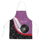 Personalised Aotearoa Lawn Bowls Apron Maori and Silver Fern Sporty Style Pink Color - Aussie Hoodie