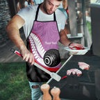 Personalised Aotearoa Lawn Bowls Apron Maori and Silver Fern Sporty Style Pink Color - Aussie Hoodie