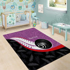 Personalised Aotearoa Lawn Bowls Area Rug Maori and Silver Fern Sporty Style Pink Color - Aussie Hoodie