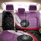 Personalised Aotearoa Lawn Bowls Back Car Seat Cover Maori and Silver Fern Sporty Style Pink Color - Aussie Hoodie