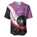 Personalised Aotearoa Lawn Bowls Baseball Jersey Maori and Silver Fern Sporty Style Pink Color - Aussie Hoodie