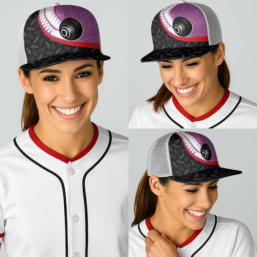 Aotearoa Lawn Bowls Baseball Net Cap Maori and Silver Fern Sporty Style Pink Color - Aussie Hoodie