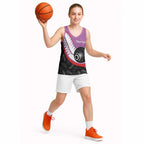 Personalised Aotearoa Lawn Bowls Basketball Jersey Maori and Silver Fern Sporty Style Pink Color - Aussie Hoodie